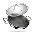 Stahl Artisan Hybrid Triply Non Stick Small Kadai With Lid, Stainless Steel Kadai for Cooking | 0.8 L | 16 Cm